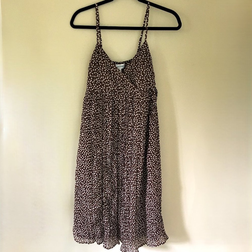 NWT Motherhood Maternity Polka Dot Dress, Chocolate/White, Size S